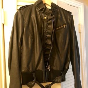 NWT Development Erica Davies Leather Bomber, sz 6